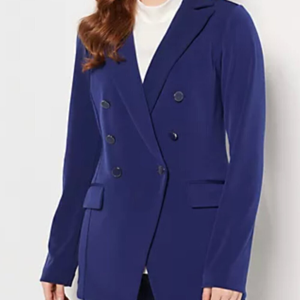 Susan Graver LK Fusion Double Breasted Blazer